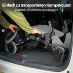 2-in-1 Rollator und Transportstuhl V-RL-Z51-E-BK faltbar aus Aluminium mit Sitz und Outdoor-Reifen bis 136 kg