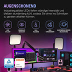 LED Studioleuchte Key Light mit 2800 Lumen 2900–7000 K Farbtemperatur WLAN-Steuerung 160 LEDs und Tischklemme