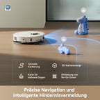 Saugroboter mit Wischfunktion RLL53SE 25.000 Pa 231 Min Laufzeit 10,5 mm Mopp-Anhebung automatische Moppreinigung App-Steuerung