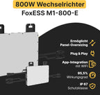 Balkonkraftwerk Solaranlage Komplettset 1000W 800W Wechselrichter 2x500W bifaziale Solarmodule 5m Anschlusskabel ohne Halterung
