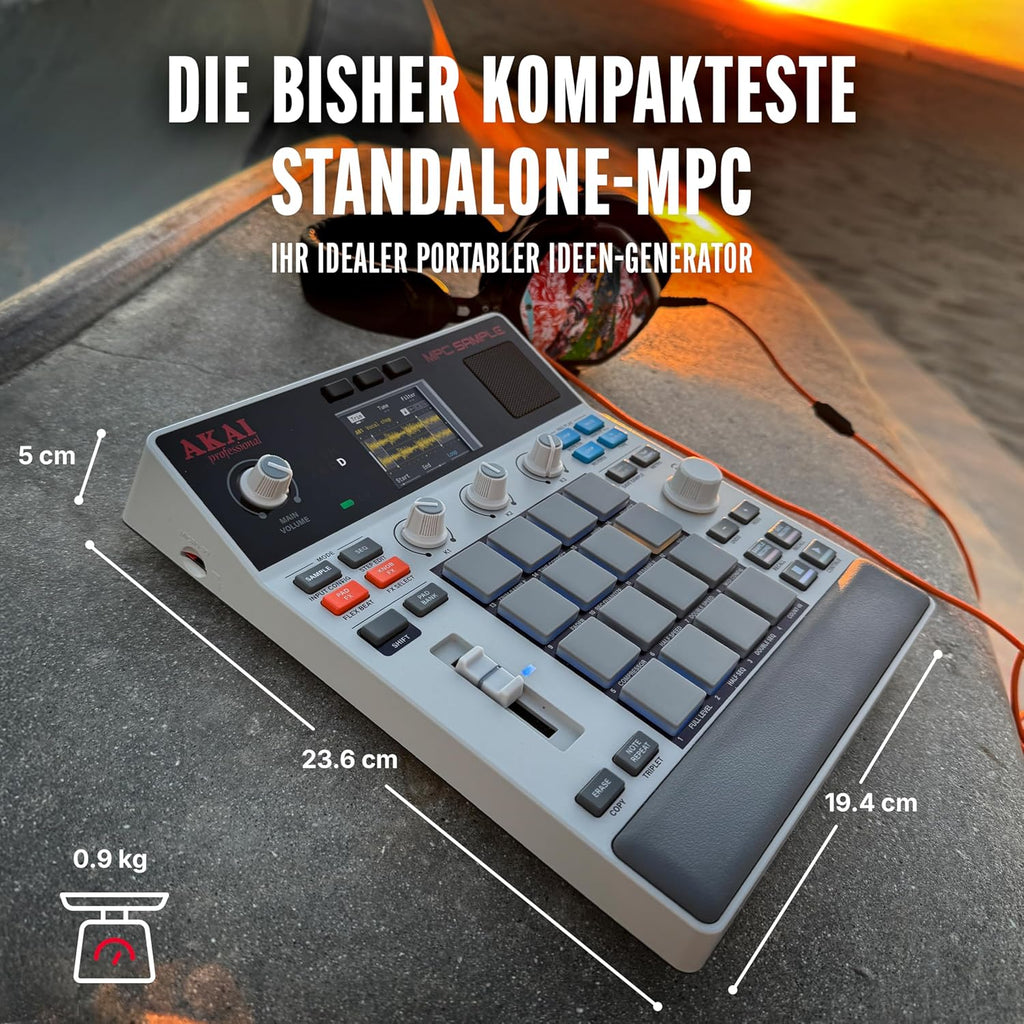 Standalone Sampler Sequenzer und Effektprozessor MPCSAMPLE mit Akku USB-C integriertem Lautsprecher und Mikrofon