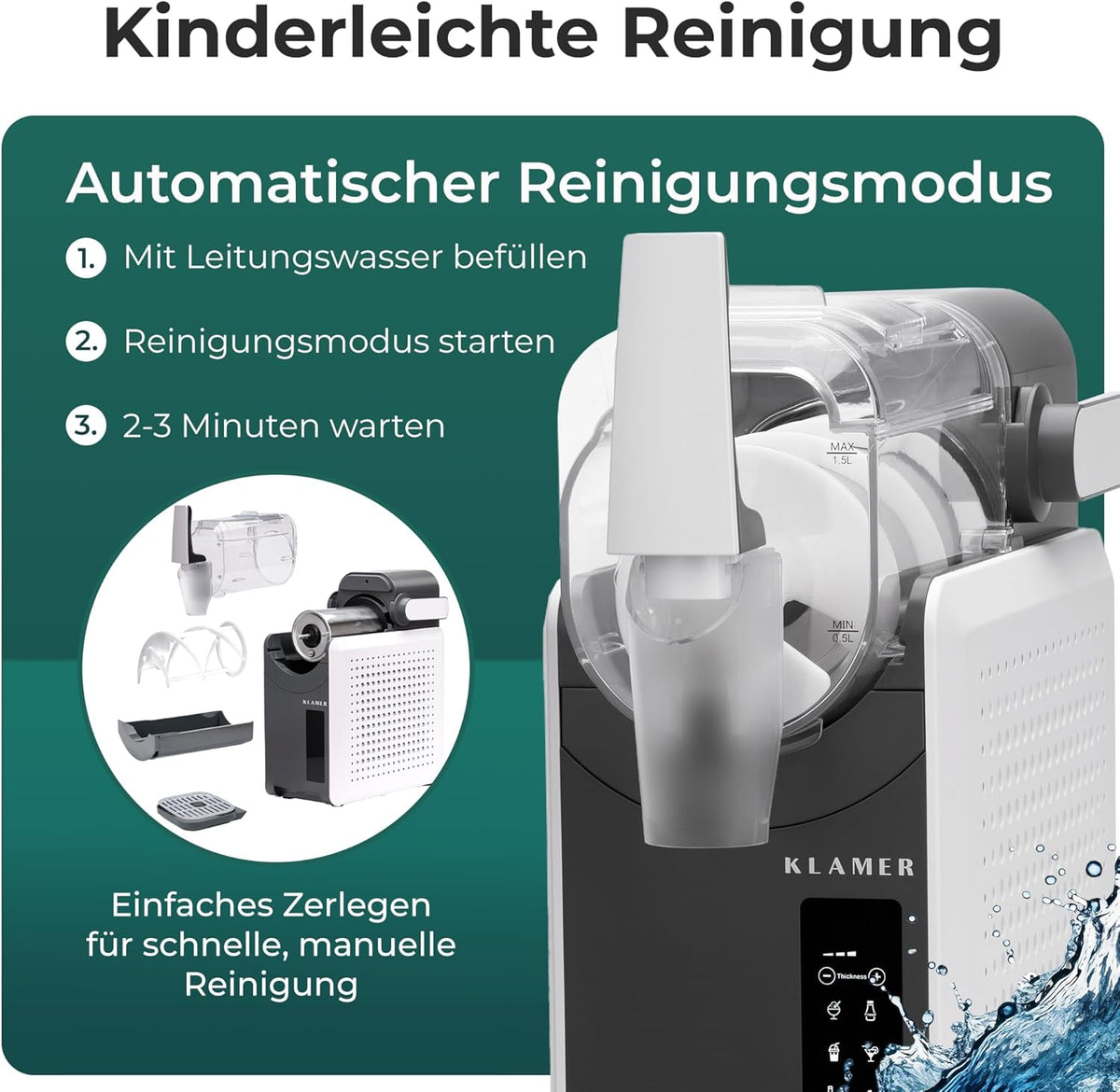 Slush Maschine 2 L mit 5 Programmen automatischer Reinigung Touch-Steuerung und Zubereitung ohne Eis