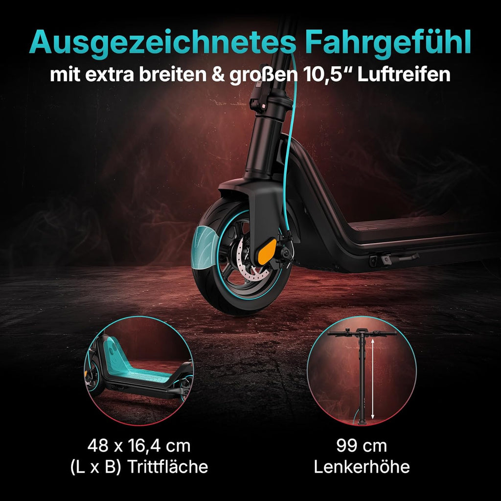 E-Scooter X900010-99 klappbar 450W Motor 50 km Reichweite 10,5 Zoll Luftreifen mit Blinker
