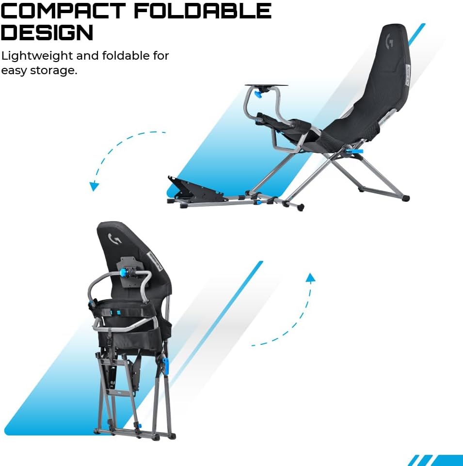 Rennsimulator Cockpit Challenge X G.00248 klappbar mit verstellbarer Sitzposition Stahlrahmen und Schalthebelhalterung