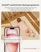Babyphone mit 2 Kameras BM04-1 5 Zoll WLAN 1080p Nachtsicht 2-Wege-Audio Bewegungserkennung App-Steuerung 4-fach Zoom