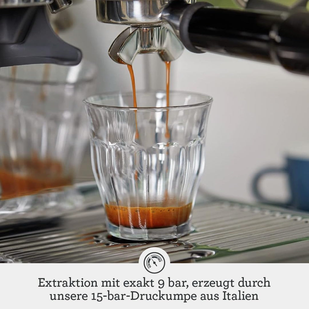 Espresso Siebträgermaschine mit integrierter Mühle und manuellem Milchaufschäumer Barista Express SES875BSS2EEU1A Edelstahl