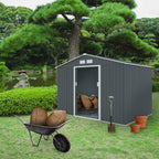 Metall Gerätehaus S200 XXL 277x191x192 cm Gartenhaus Geräteschuppen Satteldach Anthrazit Outdoor