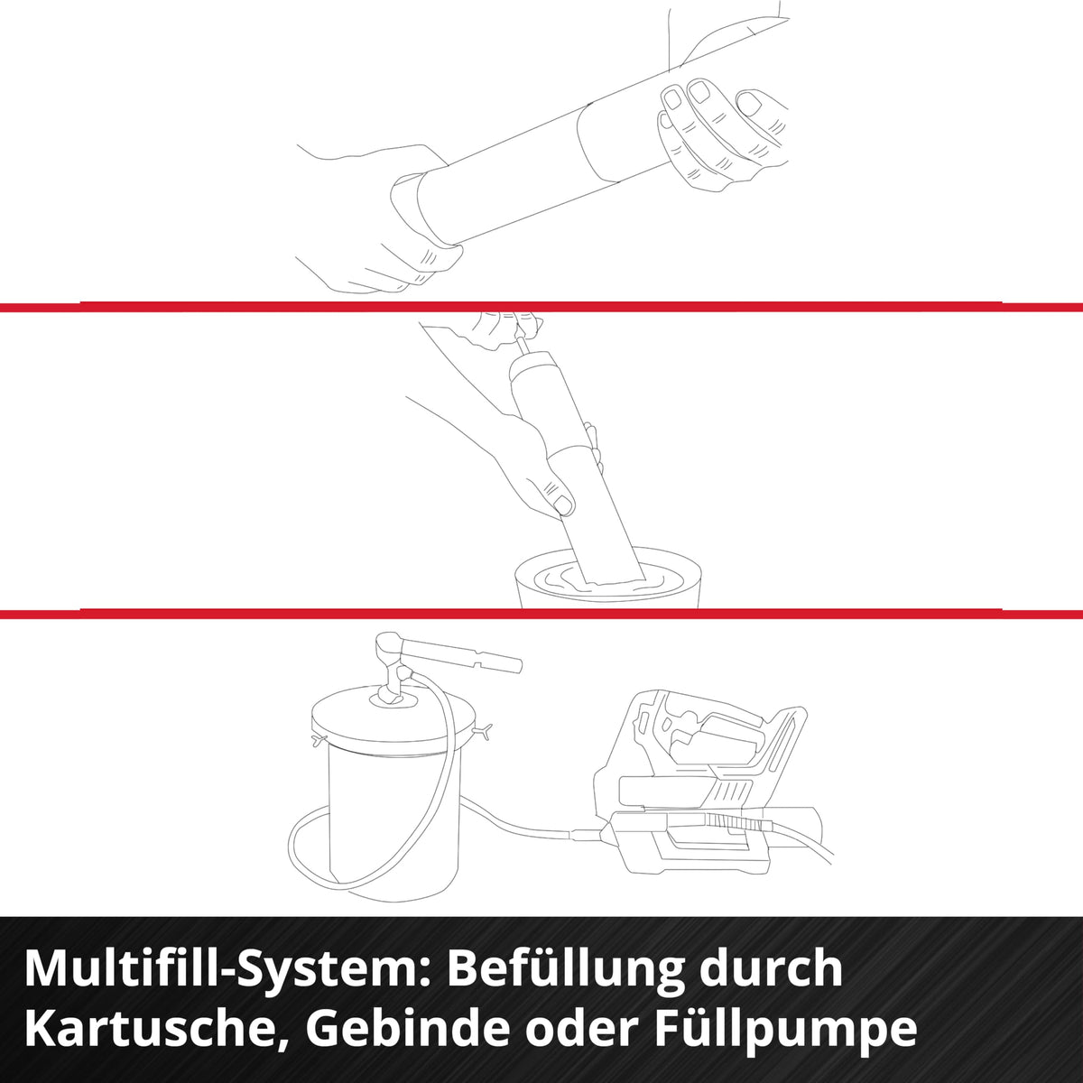 Akku Fettpresse TP-GR 18/690 Li 18 V 690 bar 295 ml/min 2 Gänge mit 120 cm Schlauch und Tragegurt ohne Akku