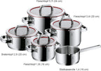 5-teiliges Topfset Induktion Function 4 760356380 Edelstahl poliert Glasdeckel mit Ausgießfunktion Innenskalierung