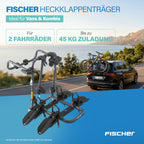 Heck Fahrradträger für 2 Fahrräder Modell 10444 45 kg Traglast 12 bis 29 Zoll faltbar