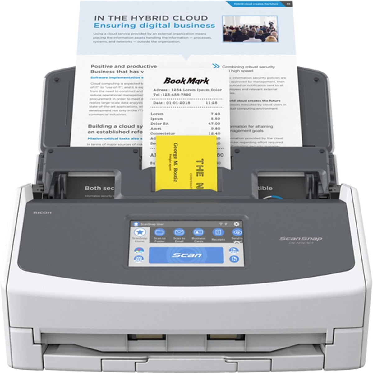 Dokumentenscanner iX1600 A4 Duplex WiFi USB 3.2 40 Seiten 80 Bilder pro Minute ADF 40 Blatt 4,3 Zoll Touchscreen