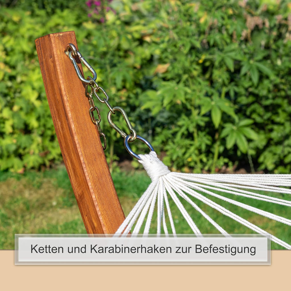 Hängemattengestell Holz Eukalyptus 310 cm wetterfest bis 150 kg ohne Hängematte Modell 50055