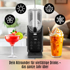 Slushmaschine 2,8 l mit 5 Programmen 180 W Kompressor Kühlfunktion Vorspülmodus für Slushies Milchshakes und Softeis