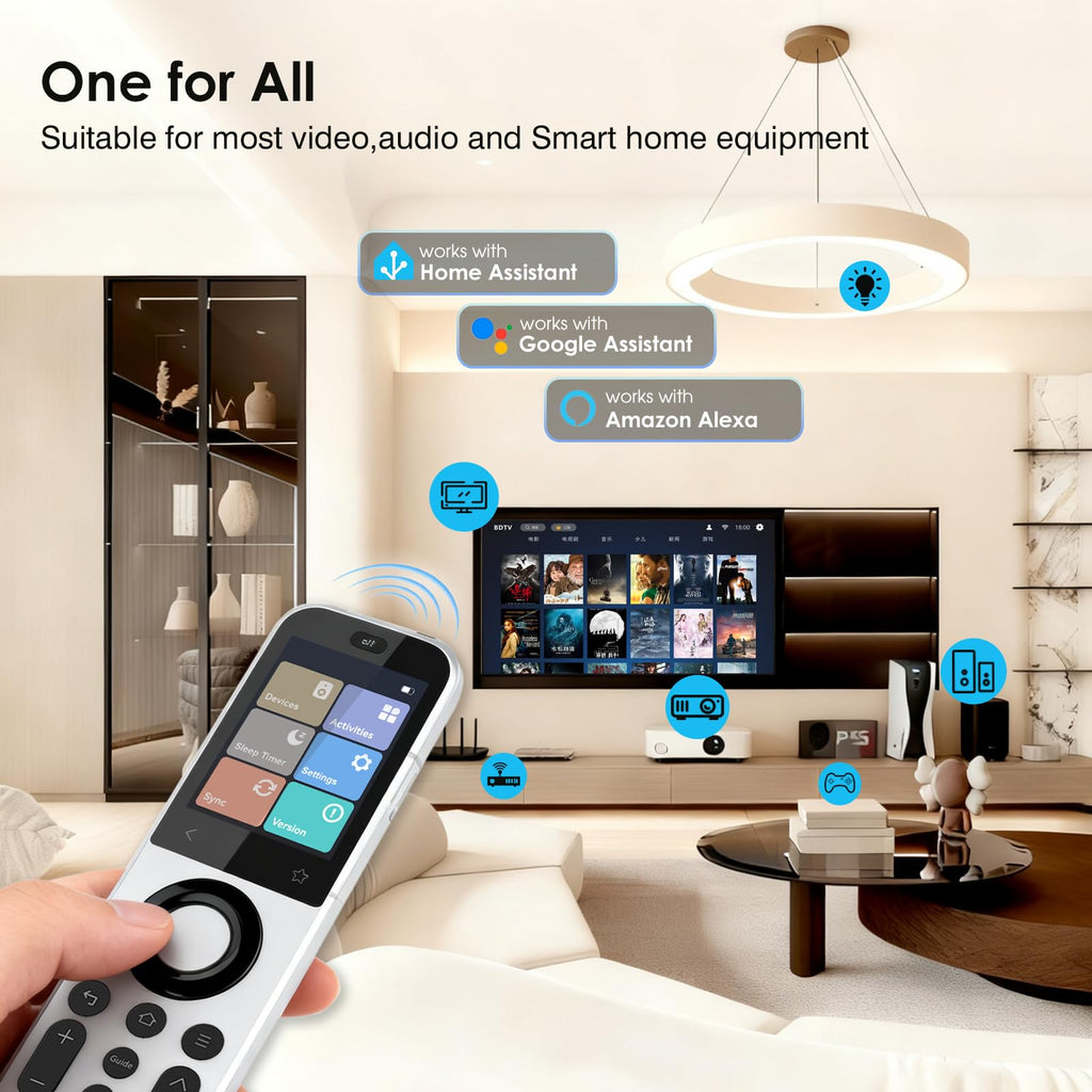 Universalfernbedienung X2 mit Hub und Ladestation Touchscreen IR Bluetooth WLAN für bis zu 49 Geräte