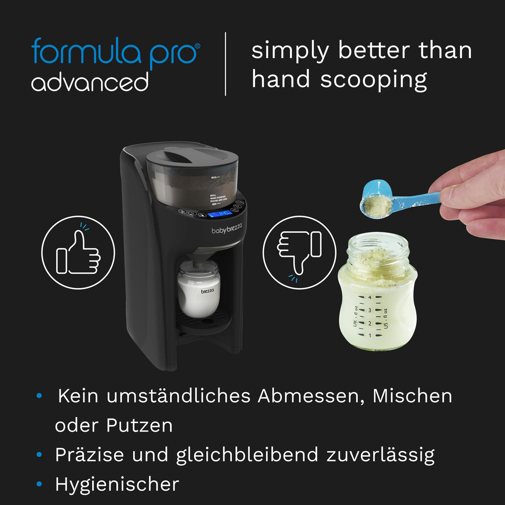 Automatischer Flaschenzubereiter Formula Pro Advanced für Milchpulver und Wasser 3 Temperaturen 60–300 ml LCD-Display BPA-frei