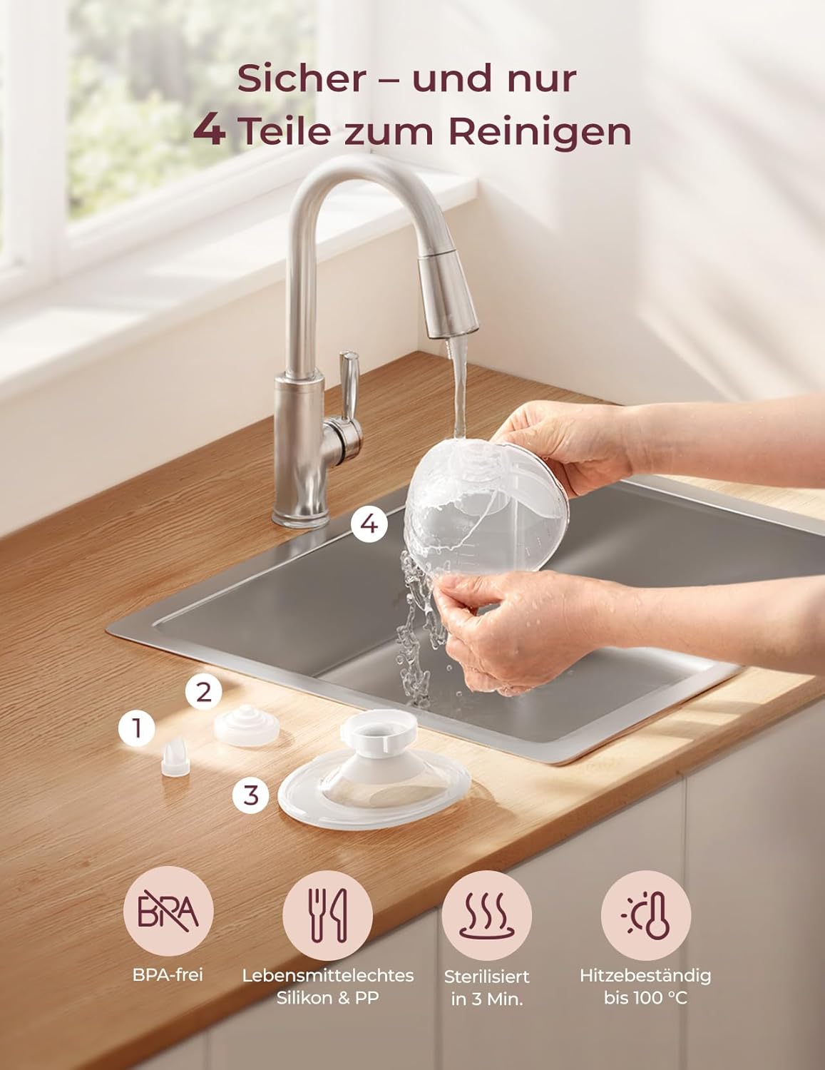 Milchpumpe elektrisch handsfree Doppelbrust tragbar M5 Smart App Steuerung 3 Modi 9 Stufen 2er Set Grau