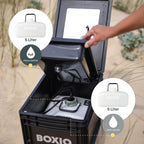 Camping Spülbecken mit Handpumpe mobil BOX-WAS-BL-10 40x30x28 cm Eurobox Format 5L Tanks