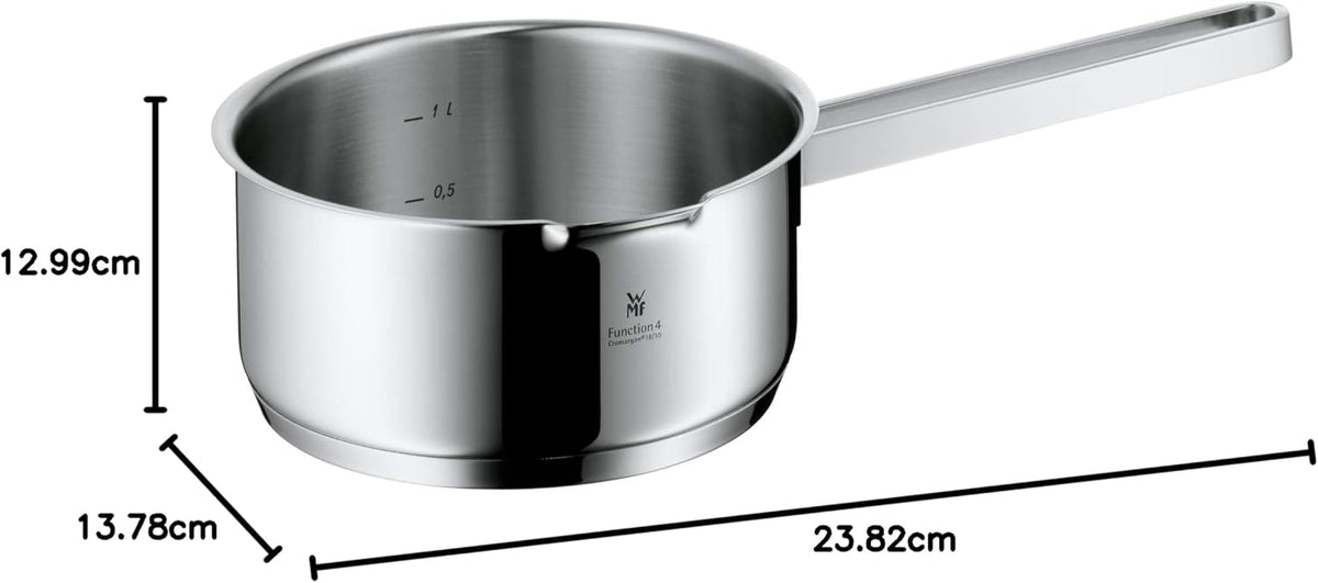 5-teiliges Topfset Induktion Function 4 760356380 Edelstahl poliert Glasdeckel mit Ausgießfunktion Innenskalierung