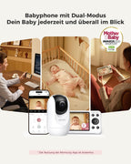 Babyphone mit 2 Kameras BM04-1 5 Zoll WLAN 1080p Nachtsicht 2-Wege-Audio Bewegungserkennung App-Steuerung 4-fach Zoom