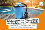 Pool Filteranlage Comfort 75 040100 Pumpe 7800 l h für Pools bis 40000 l mit Vorfilter Timer Manometer 2 Zoll Adapter