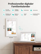 Digitaler Familienkalender DC01 10,1 Zoll Touchscreen 1080P mit Tages Wochen und Monatsplanung