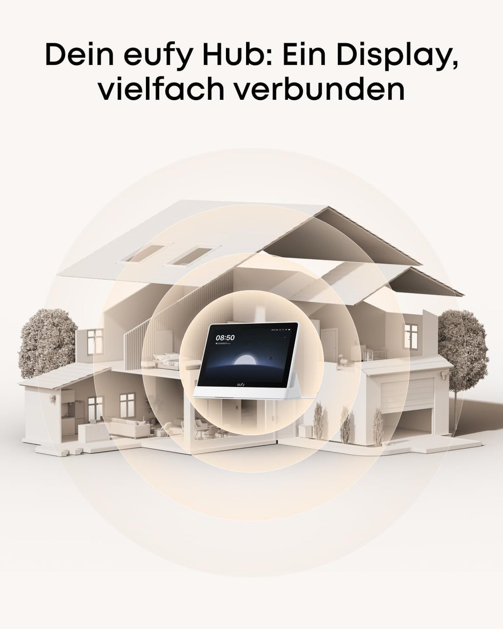 Smart Home Display T87A0 8 Zoll WLAN Touchscreen 1280 x 800 für Sicherheitsgeräte mit 4 Live-Ansichten und Echtzeitbenachrichtigungen
