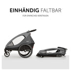 2in1 Fahrradanhänger Kinderwagen für 2 Kinder Dryk Duo bis 22 kg 120 cm faltbar für Zwillinge und Geschwister