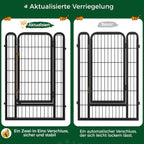 Welpenauslauf Metall 16-teilig 100 cm hoch 2 Türen Faltbar mit automatischer Verriegelung schwarz