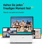 Fotodrucker 10x15 cm tragbar DHP513 Farbstoffsublimation 300 DPI WLAN USB kompatibel mit Smartphone PC inkl Fotopapier und Patrone