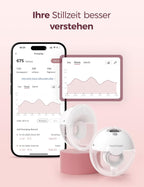 Milchpumpe elektrisch handsfree Doppelbrust tragbar M5 Smart App Steuerung 3 Modi 9 Stufen 2er Set Grau