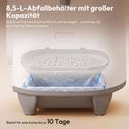 Automatische Katzentoilette 90L selbstreinigend mit App-Steuerung Sicherheitssensoren 8,5L Abfallbehälter für mehrere Katzen