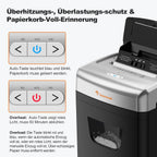 Aktenvernichter Autofeed Mikroschnitt P-4 C233-B 120 Blatt 23 Liter 62 dB Büro Schredder mit automatischem Einzug