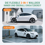 Mobile Wallbox EV Ladegerät 11kW 400V Typ 2 7,6m Kabel 8-16A CEE 3-phasig IP66 App Steuerung Modell