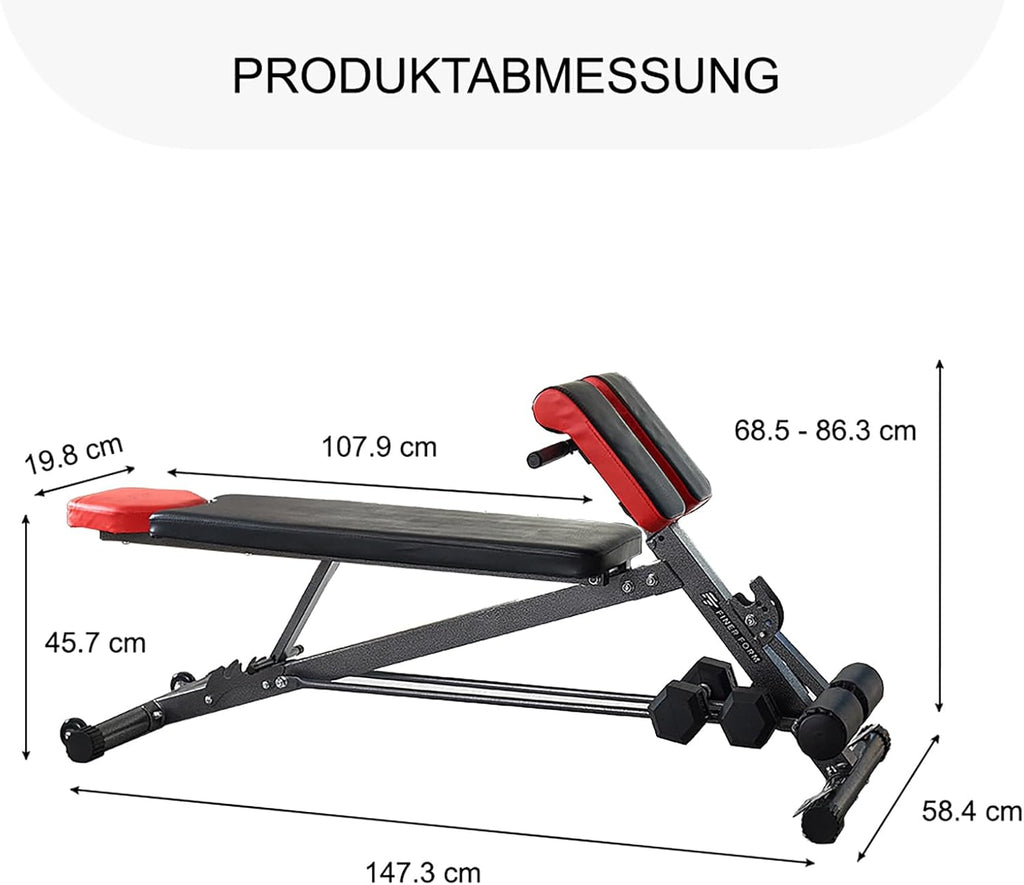 Multifunktionale Hantelbank verstellbar Rückenstrecker Römischer Stuhl Flat Decline 660 lbs Modell FF-TB011384