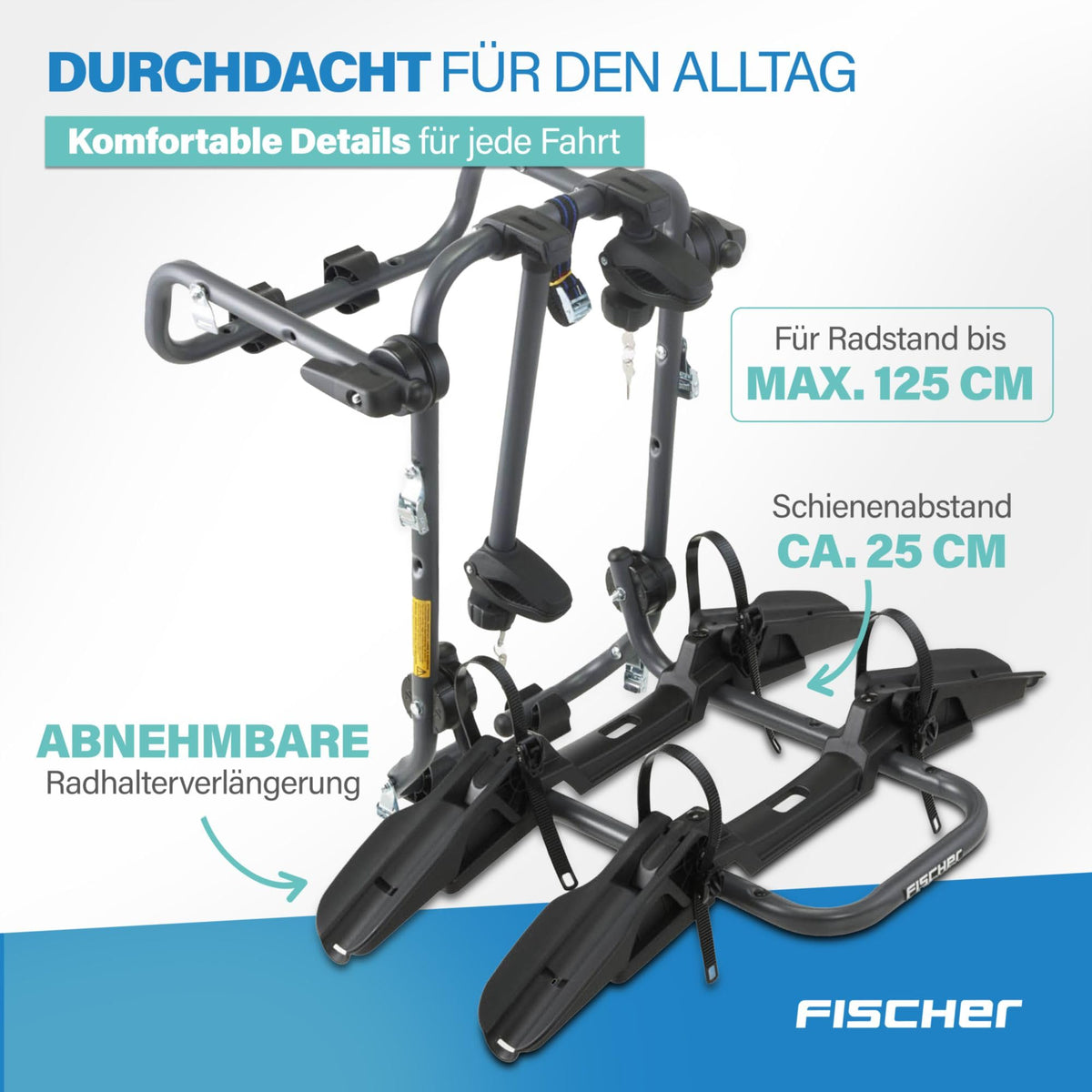 Heck Fahrradträger für 2 Fahrräder Modell 10444 45 kg Traglast 12 bis 29 Zoll faltbar
