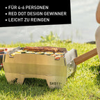 Faltbarer Camping Gasgrill 2.0 aus Edelstahl für Gaskartuschen mit Tragetasche 3,3 kg