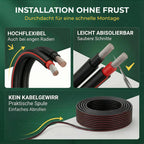 PV-Solarkabel H1Z2Z2-K 6 mm² 100 m Rolle Schwarz Kupfer 1500 V UV-beständig TÜV-zertifiziert