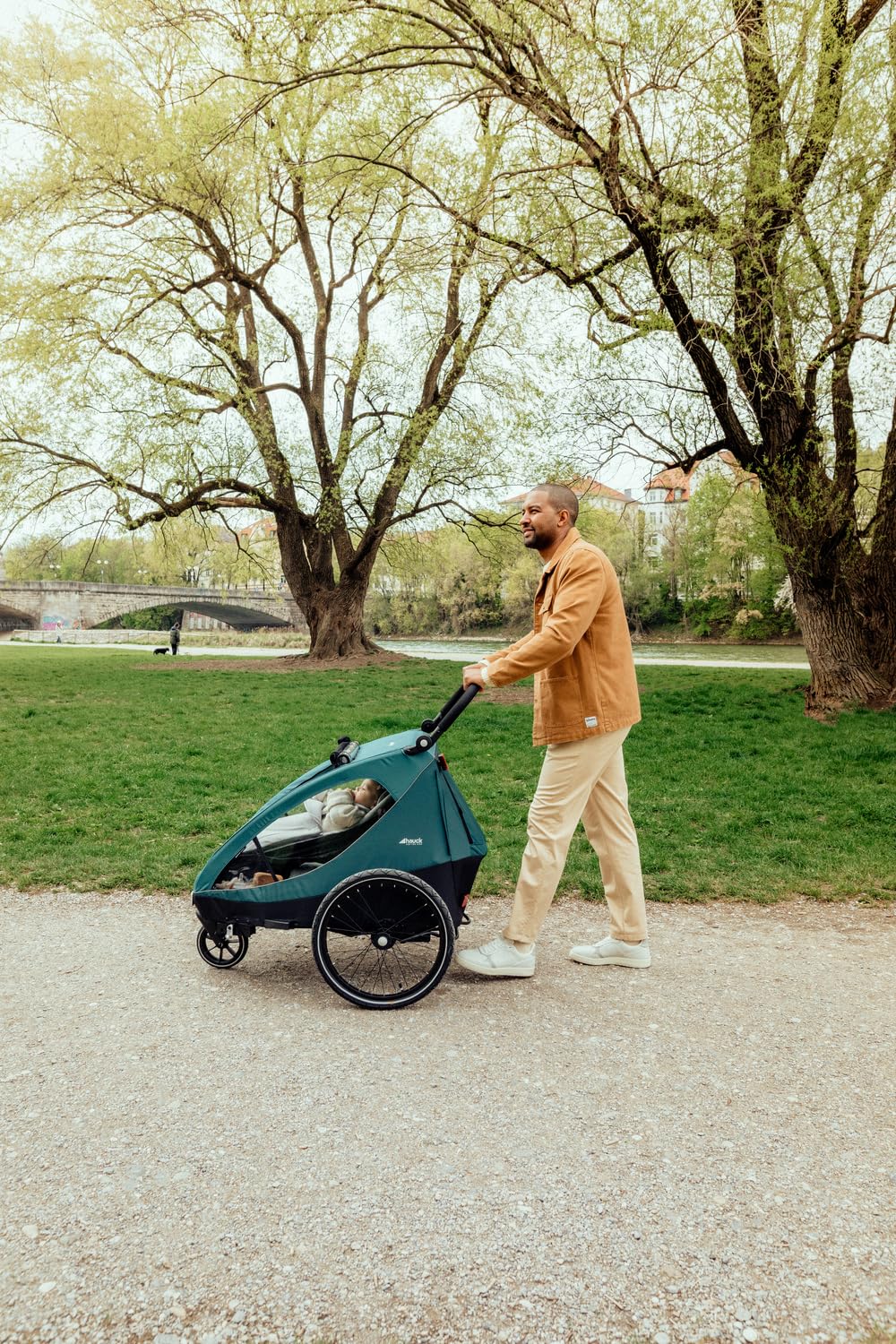 2in1 Fahrradanhänger Kinderwagen für 2 Kinder Dryk Duo bis 22 kg 120 cm faltbar für Zwillinge und Geschwister