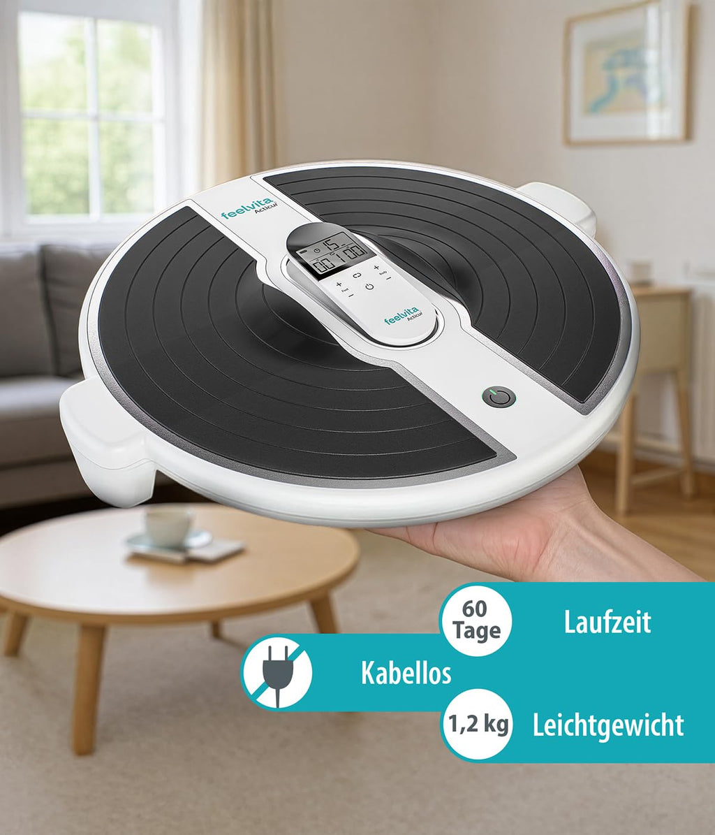 Feelvita Acticur EMS TENS Durchblutungsstimulator für Füße Beine und Knie 11-teilig mit 9 Programmen 20 Intensitätsstufen