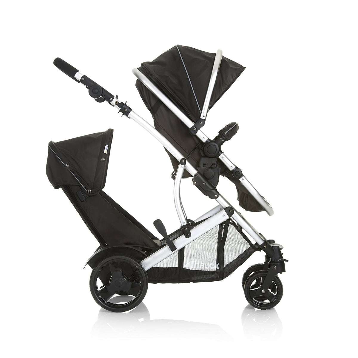 Geschwisterwagen Duett 2 Tandem Kinderwagen mit Babywanne und Sportsitz 2 Sitze bis 15 kg höhenverstellbar inkl Regenschutz