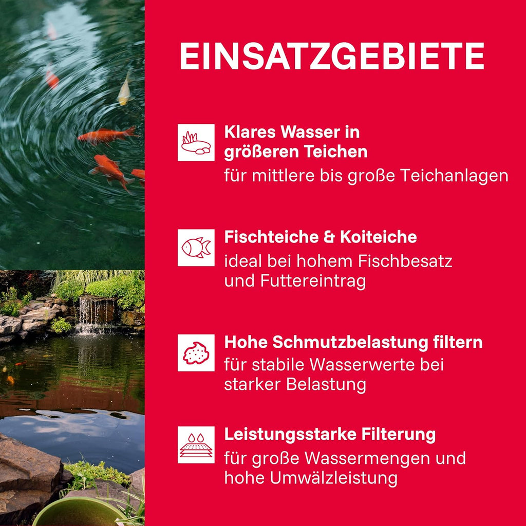 Teichaußenfilter Set 10000 l WDF 10000 UV 11 W mit Pumpe 2600 l/h 35 l Filterbehälter Wet-and-Dry System
