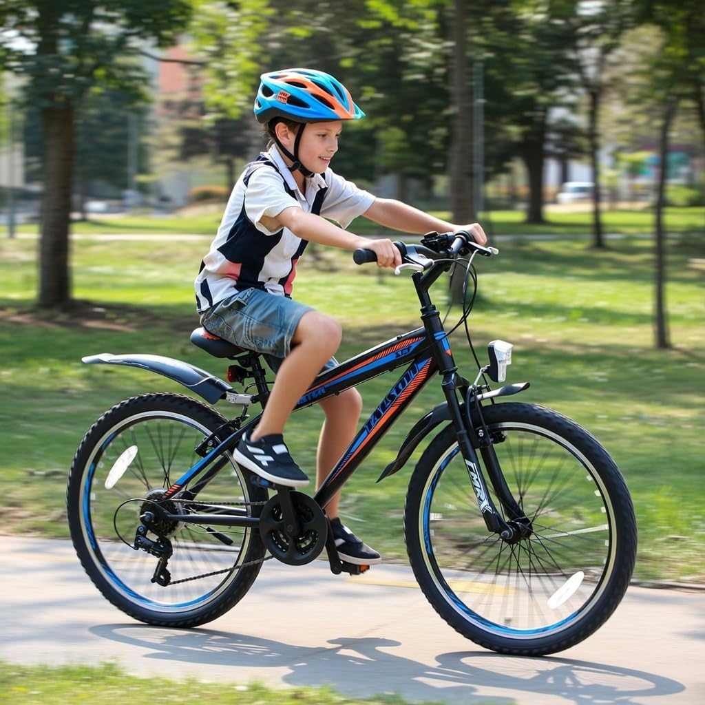 24 Zoll Mountainbike 21 Gang Gabelfederung mit Beleuchtung Jugendfahrrad Aluminium Rahmen