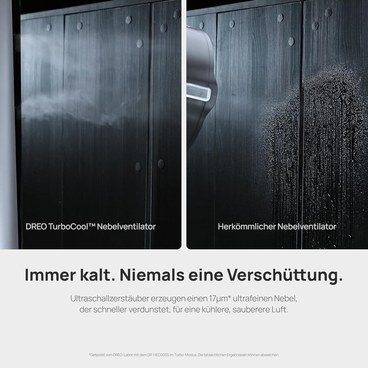Nebel Turmventilator TurboCool 765S mit Ultraschall WLAN App-Steuerung 6L Tank 90° Oszillation