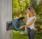 Akku Wand-Schlauchbox PowerRoll XXL 18645-20 Automatischer Schlauchaufroller 40 m 13 mm Schlauch inkl Akku