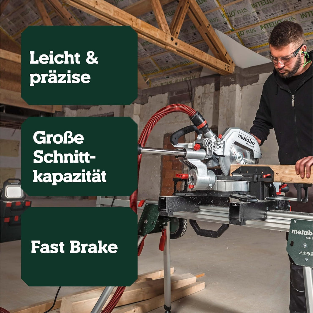 Kapp- und Gehrungssäge KGS 254 M 613254000 254mm Sägeblatt Zugfunktion 1450W Precision Cut Line Holz