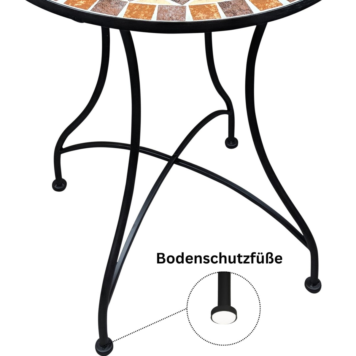 Mosaiktisch 2 Stühle Mosaik Sitzgarnitur Bistrotisch Sitzgruppe Balkonset Balkonmöbel