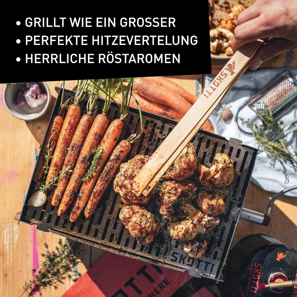 Faltbarer Camping Gasgrill 2.0 aus Edelstahl für Gaskartuschen mit Tragetasche 3,3 kg