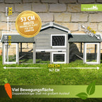 Hasenstall XXL mit Freilaufgehege MH-03 226x53x85 cm 2 Ebenen Holz Kaninchenstall mit Schublade und 4 Türen