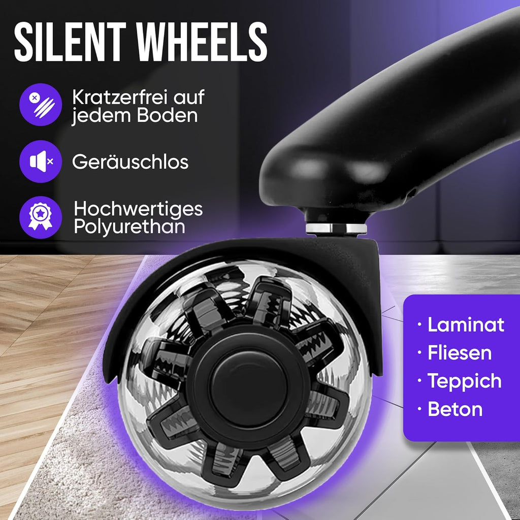 Gamingstuhl aus Stoff mit Fußstütze 4D Armlehnen Memory Foam Kissen und 150 kg Belastbarkeit