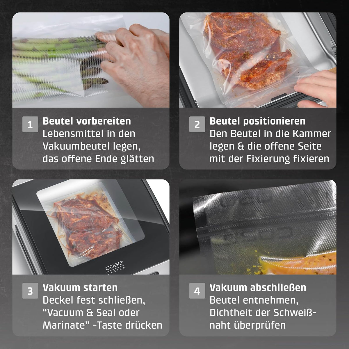 Kammervakuumierer VacuChef 40 Modell 1417 3L Vakuumkammer 70L/min Doppelte Schweißnaht inkl 20 Vakuumbeutel